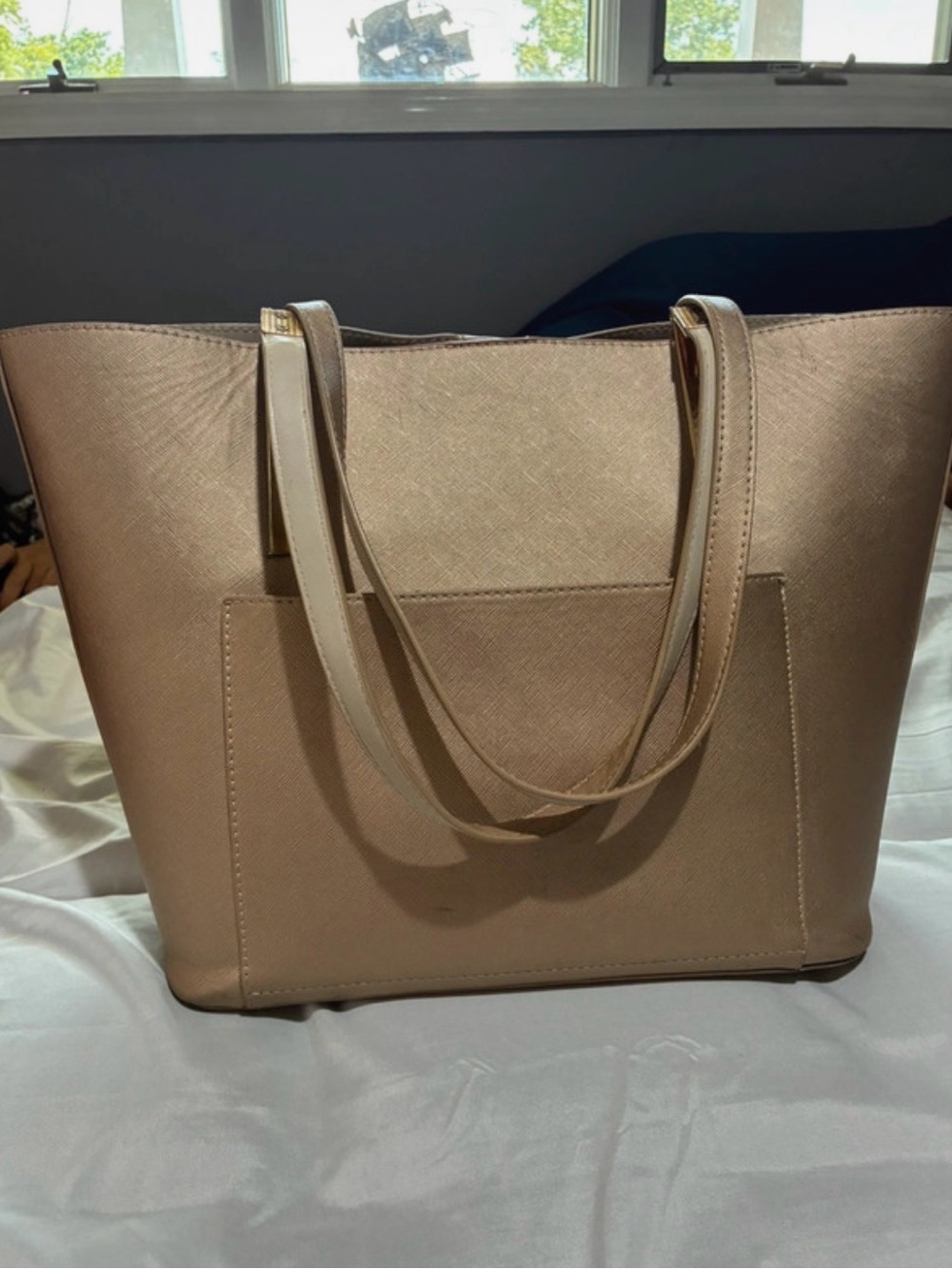 Miztique Structured Tote in Light Taupe